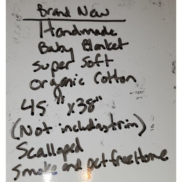 Handmade Crochet Afghan Baby Blanket Fringe 45x38  Multicolor Pink Brown NEW - Picture 9 of 9